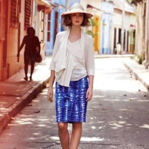 Anthropologie Blue Pencil Skirt
